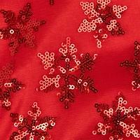20" Red Sequin Snowflake Mini Tree Skirt
