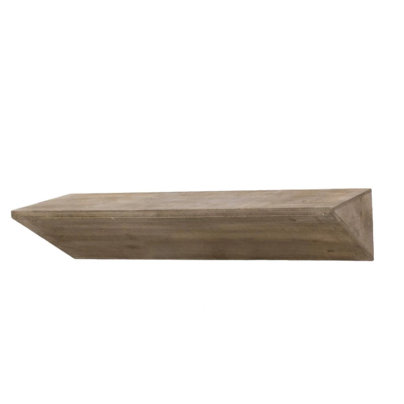 Small Natural Wedge Wood Floating Wall Shelf
