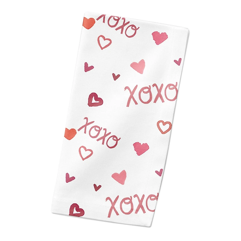 XOXO Pattern 10" x 10" Cotton Twill Napkin