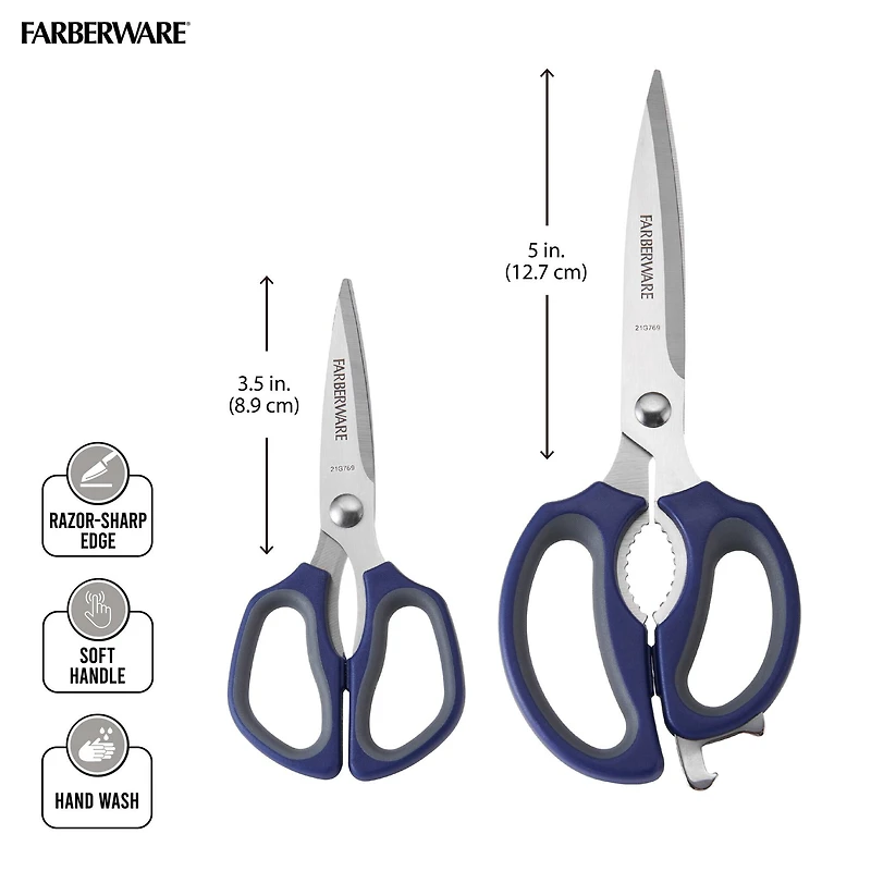 Farberware 2-Piece Ink Blue & Gray Shears Set