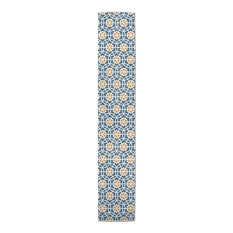 Yellow & Blue Hexagons Indoor/Outdoor Table Runner