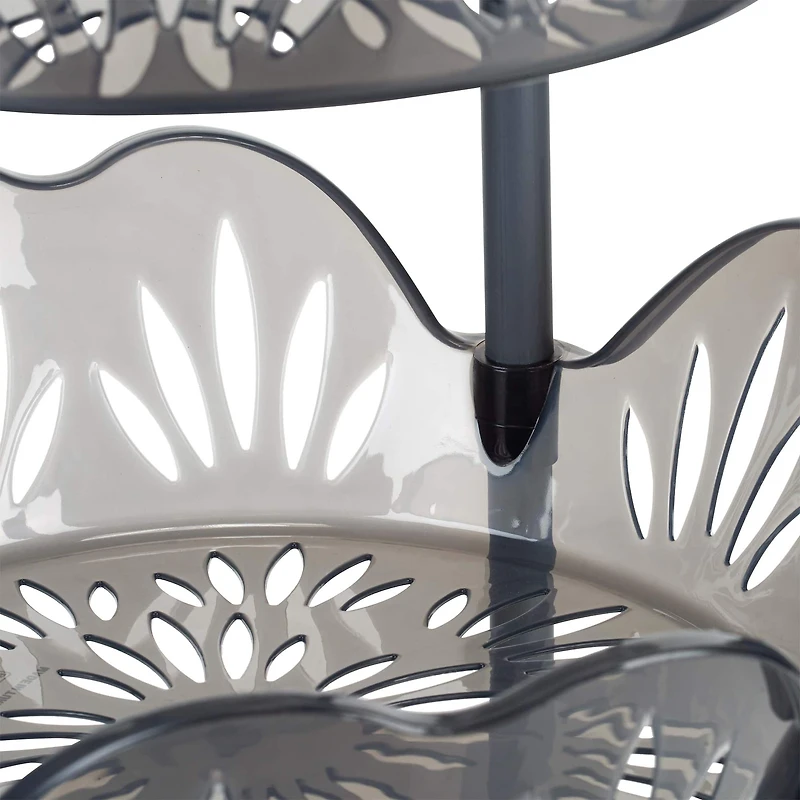 Kitchen Details Smoke Gray 4-Tier Large Basket Shelf