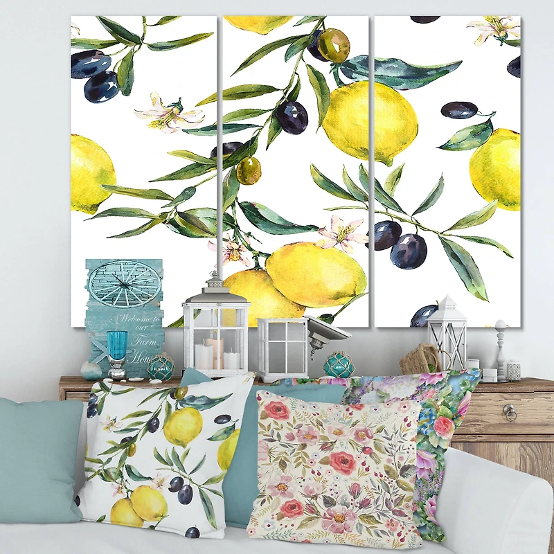 Designart - Lemon and Olive Branches II