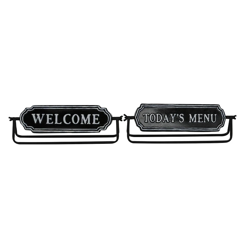 4.5" Black Metal Farmhouse Decorative Sign Set