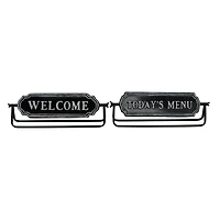 4.5" Black Metal Farmhouse Decorative Sign Set