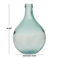 Blue Recycled Glass Handmade Spanish Vase 11" x 11" x 17"