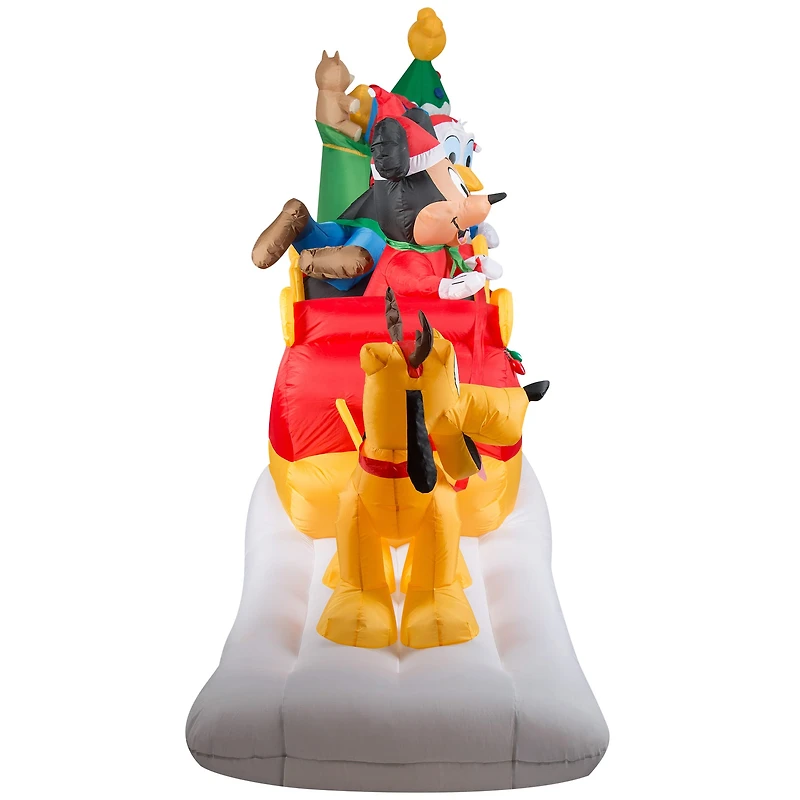 6ft. Animated Airblown® Inflatable Mickey & Friends Sleigh Scene