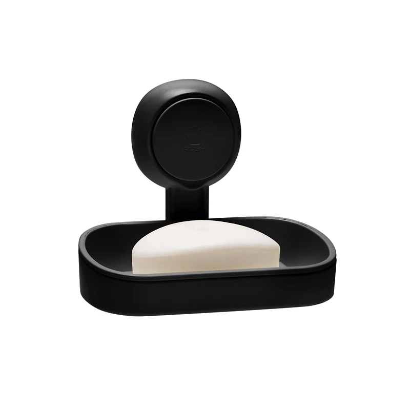 Bath Bliss Matte Black Gel-Suction Soap Dish