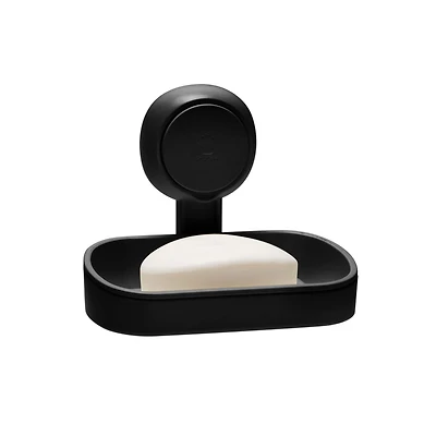 Bath Bliss Matte Black Gel-Suction Soap Dish