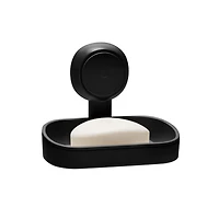 Bath Bliss Matte Black Gel-Suction Soap Dish