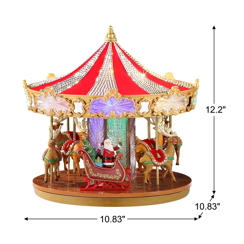 Mr. Christmas 12" Animated Crystal Very Merry Carousel