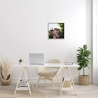Stupell Industries Great Horned Owl Drinking Wine Gray Framed Wall Art