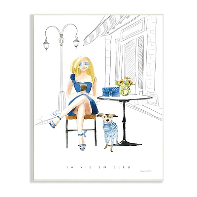 Stupell Industries La Vie En Bleu Parisian Glam Phrase Female Wall Plaque