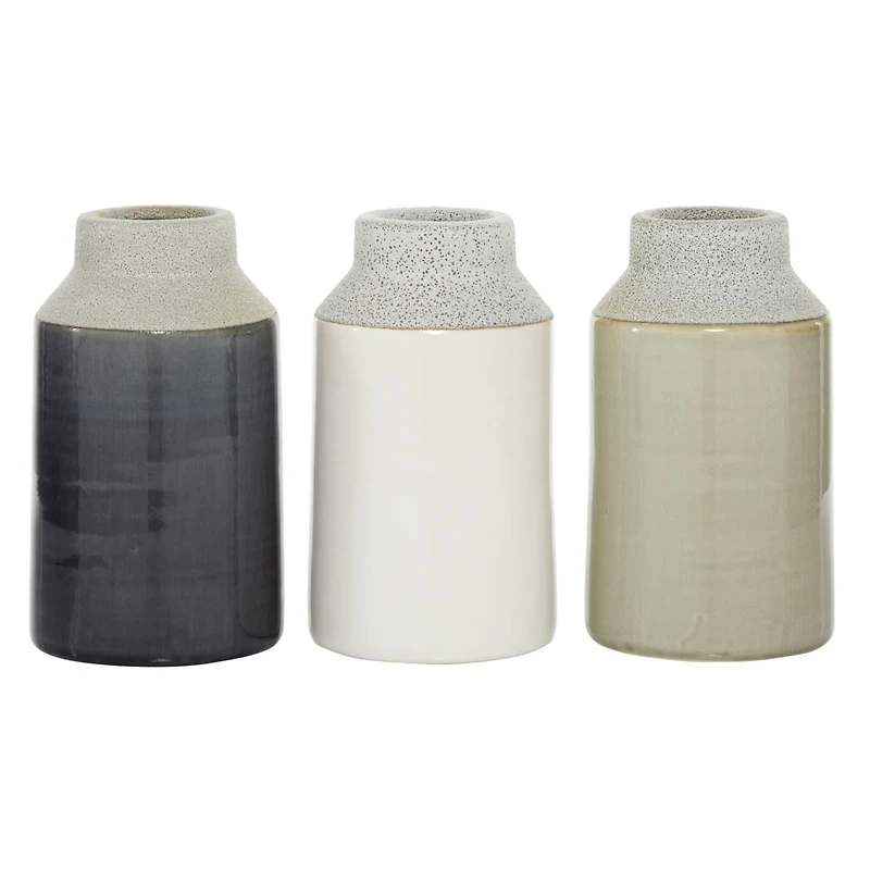 White Porcelain Coastal Style Vase Set