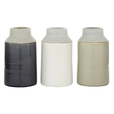 White Porcelain Coastal Style Vase Set