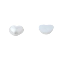 7.4mm White AB Flatback Plastic Pearl Hearts, 300ct. by Bead Landing™