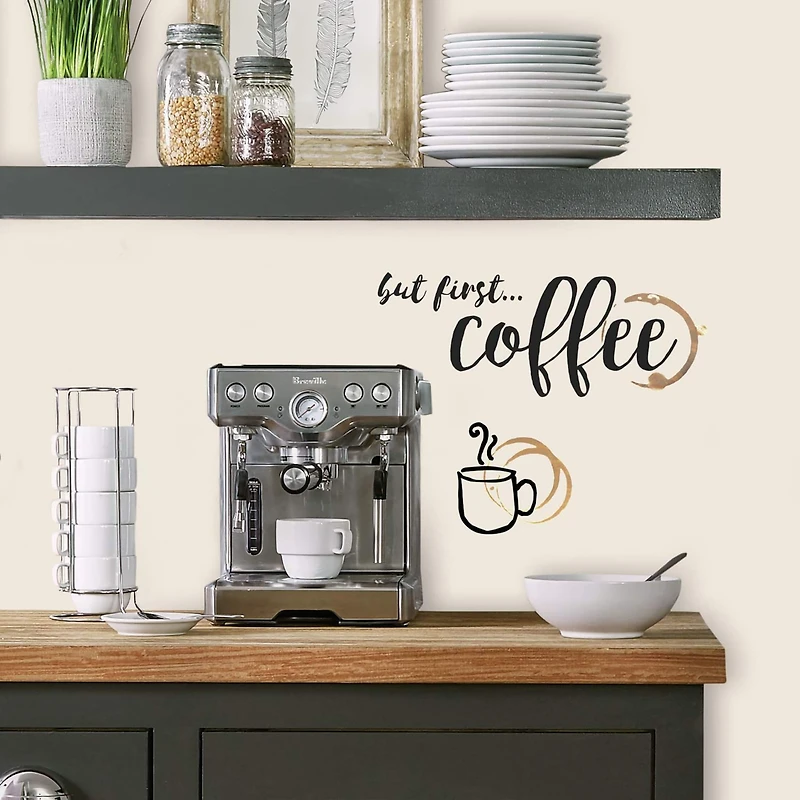 RoomMates But First Coffee Peel & Stick Wall Decals