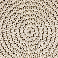 18" Cream Macramé Round Natural Cotton Pouf