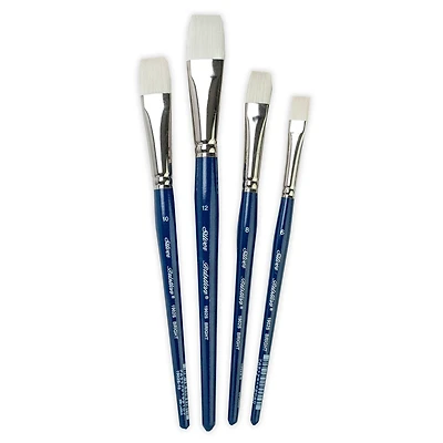 Silver Brush Limited Bristlon Short Handle Brights Brush, Set of 4