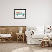 Stupell Industries Sunflower Market Pumpkin Truck Framed Floater Canvas Wall Art