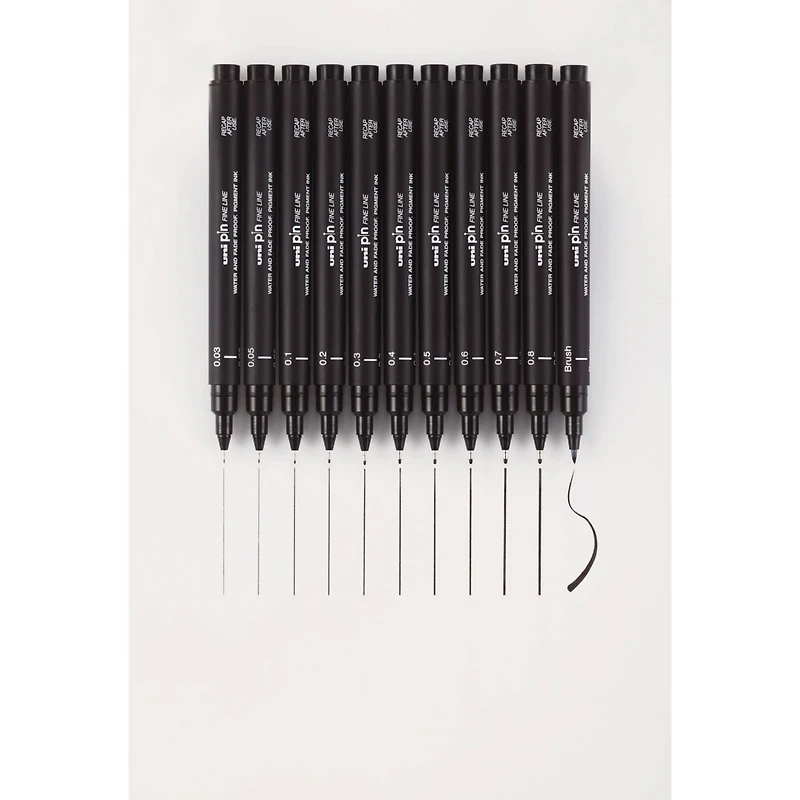 Uni-Ball® Pin Black Fineliner Drawing 12 Pen Set