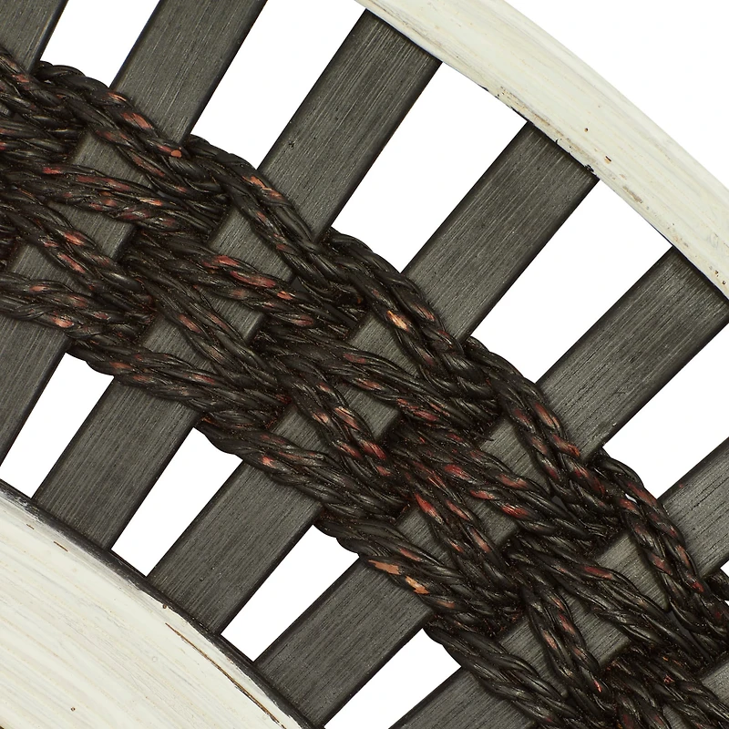 36" Brown Wood Contemporary Round Wall Mirror