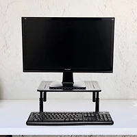 Mind Reader Black Adjustable Monitor Stand with Ventilated Metal Platform, 2ct.