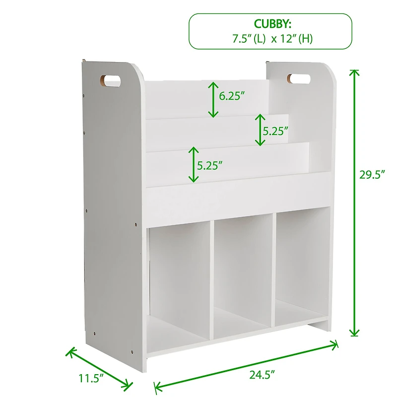 Mind Reader 2-Tier Kid's White Storage Shelf Unit