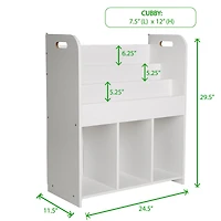 Mind Reader 2-Tier Kid's White Storage Shelf Unit