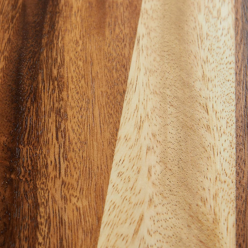 Hello Honey® 24" Natural Footed Wood Serving Tray with Raised Edge