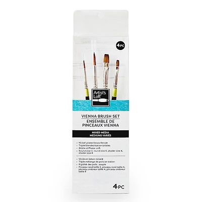4-Piece Mixed Media Vienna Brush Set No.2 by Artist's Loft®