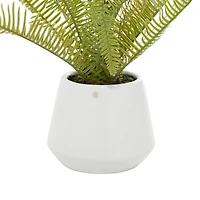 White Ceramic Contemporary Artificial Foliage, 18" x 16" x 14"