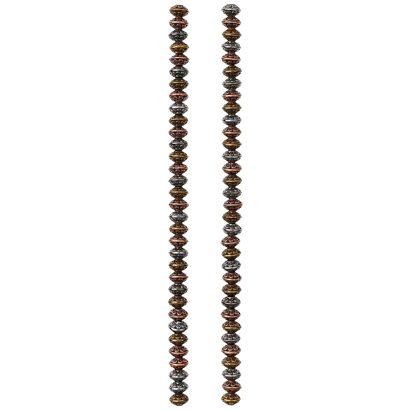 Carved Metal Bicone Beads, 6mm by Bead Landing™
