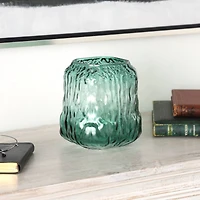 7" Marine Ombre Dimensional Textured Glass Vase