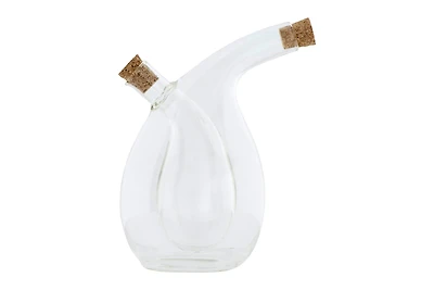 Hello Honey® Clear Handblown Glass Two in One Oil & Vinegar Cruet Set