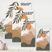 Designart - Abstract Red Moon In Earth Toned Mountains I