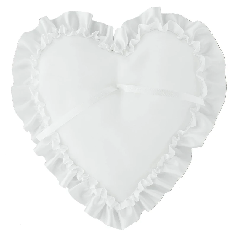 Atlantic White Satin Edge Heart Pillow