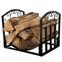 Hastings Home Black Indoor Firewood Holder Storage Rack