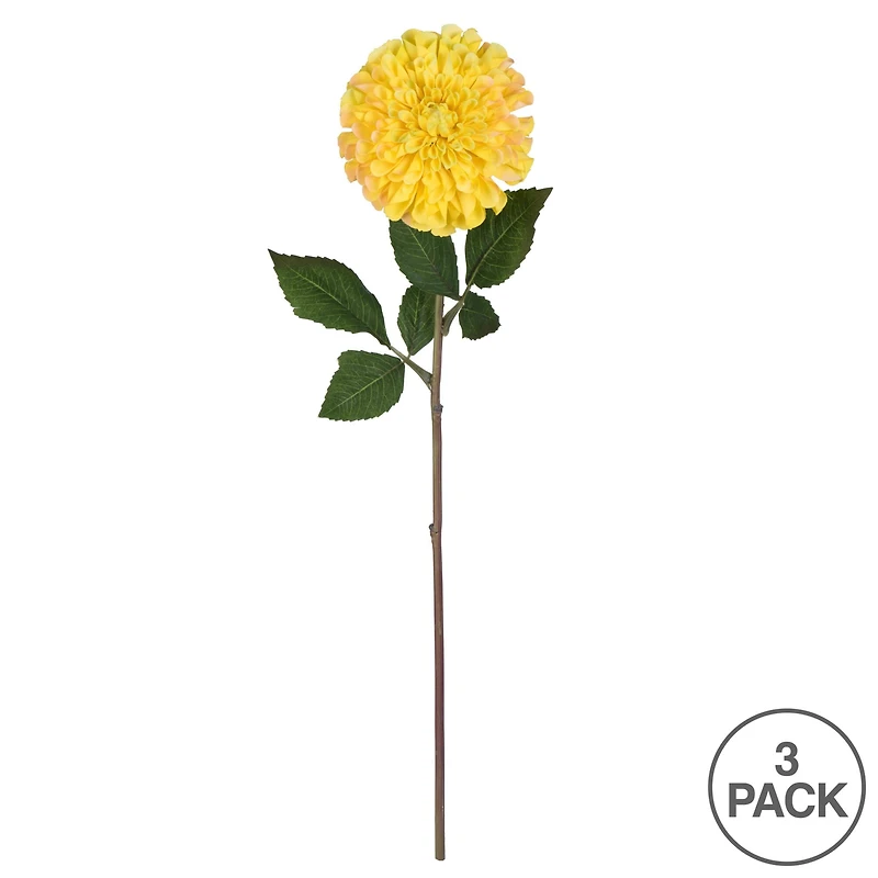 Yellow Zinnia Artificial Stem, 3ct.