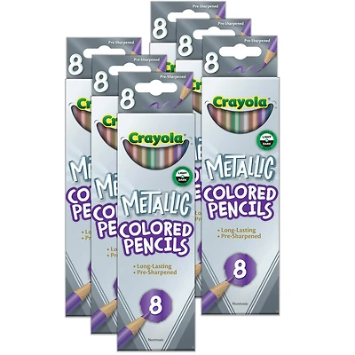 Crayola® Metallic Colored Pencils, 6 Packs of 8