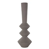30" Dark Gray Metal Art Deco Style Vase