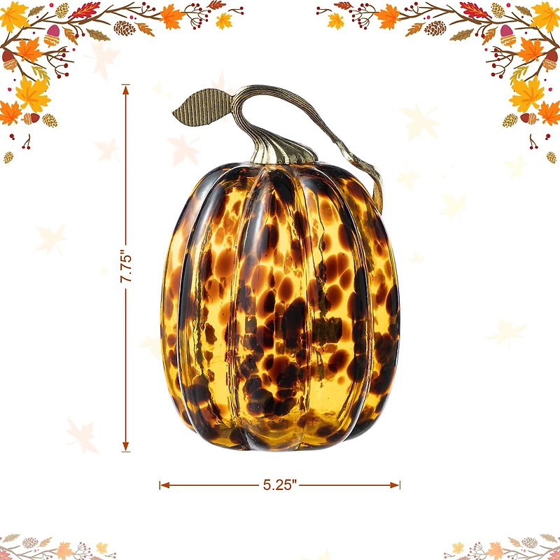 Glitzhome® Amber Dots Glass Pumpkin
