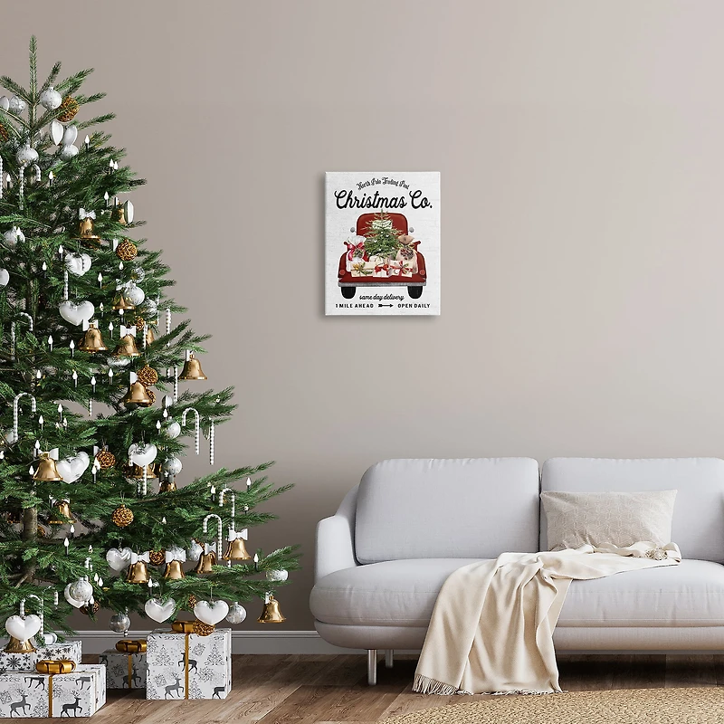 Stupell Industries North Pole Christmas Co. Sign Canvas Wall Art