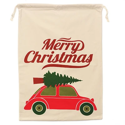 Personality Case™ 19" x 26" Merry Beatle Car Cotton Christmas Drawstring Bag