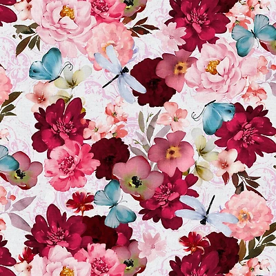 10 yd. Full Bolt: Fabric Editions Multicolor Watercolor Blossom Cotton Fabric