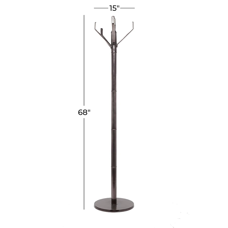 The Novogratz Black Aluminum Contemporary Coat Rack, 68" x 15" x 15"