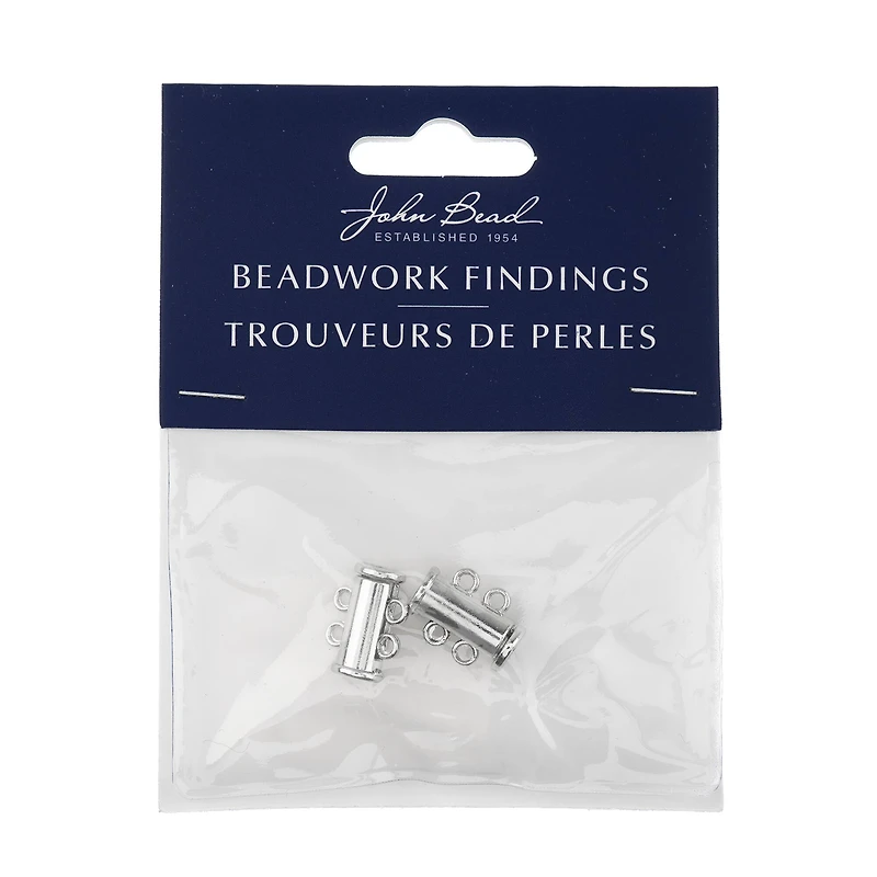 John Bead Silver Multi-Strand Tube Slide Clasps