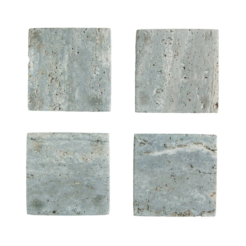 Hello Honey® 4" Natural Square Travertine Drink Coasters, 4ct.