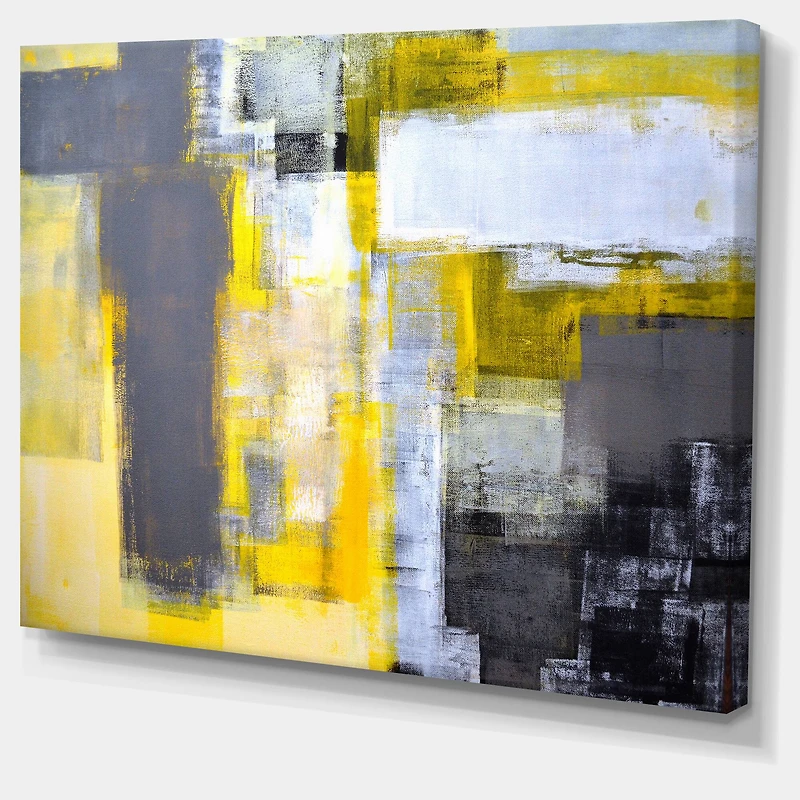 Designart - Grey and Yellow Blur Abstract