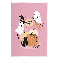 Stupell Industries Pink Boo Halloween Ghosts Wall Plaque Art